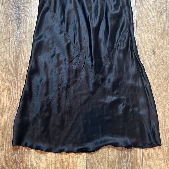 ATM Black Bias Cut Silk Midi Slip Skirt Size S - Picture 5 of 7